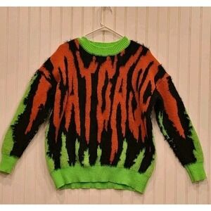 Aelfric Eden Carrot Graphic Fuzzy Knit Large Oversized Halloween Cottagecore